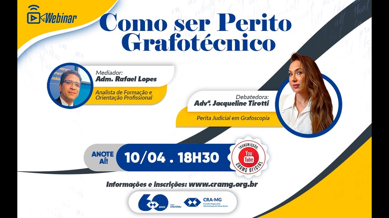 CRA-MG | Webinar: Como ser Perito Grafotécnico?