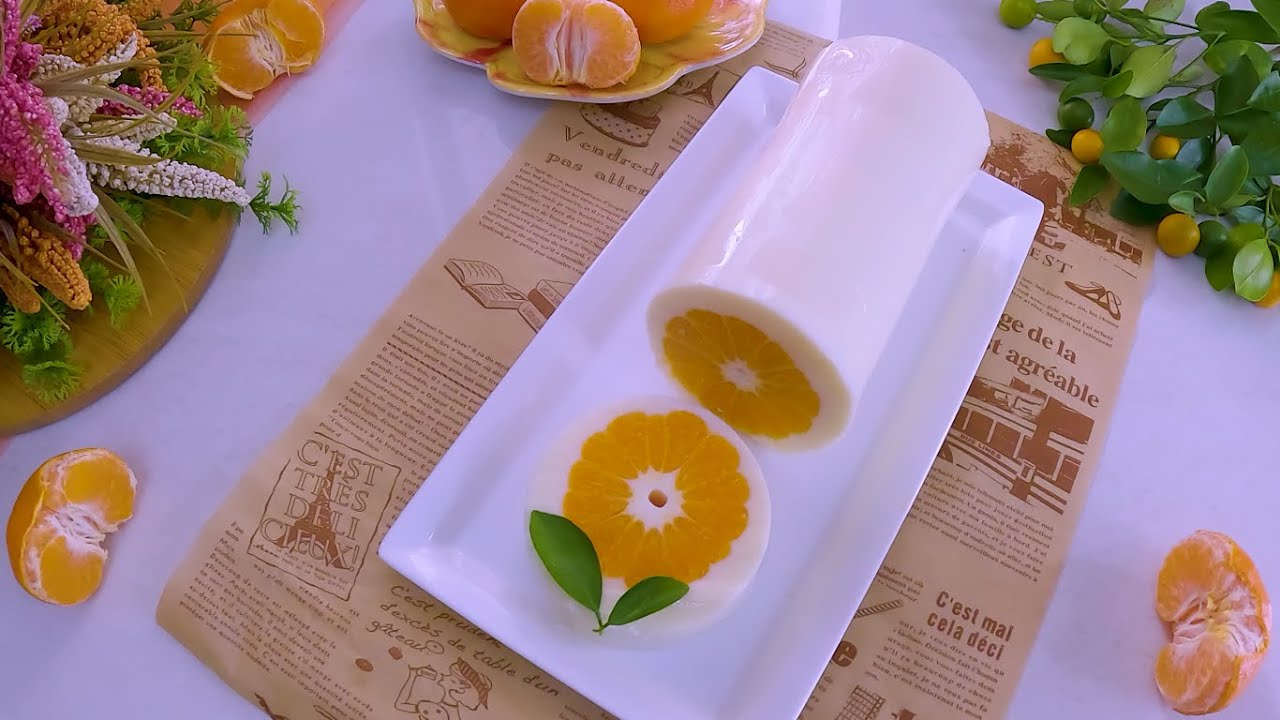 POSTRE DE MANDARINAS CON SOLO 4 INGREDIENTES/ MOLDE DE PET/SIN HORNO TANGERINE DESSERT/4 INGREDIENTS