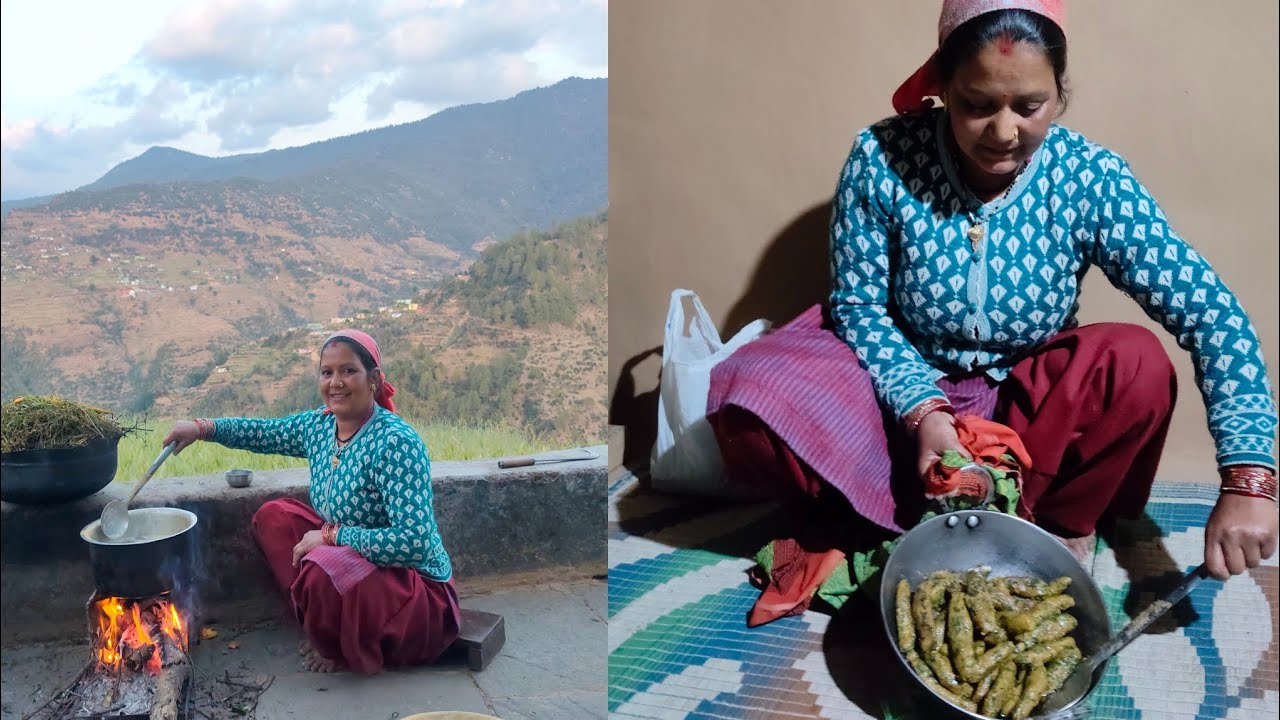 दोस्तों आज बनाया हमने एक पहाड़ी नई डिश 🤪🤪