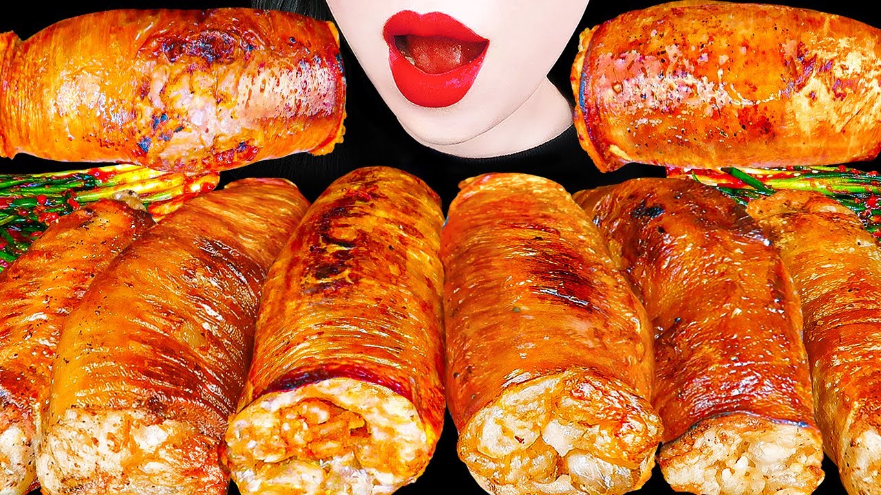 ASMR MUKBANG | 통대창, 파김치 먹방 DAECHANG *GRILLED BEEF LARGE INTESTINES EATING SOUNDS KOREAN