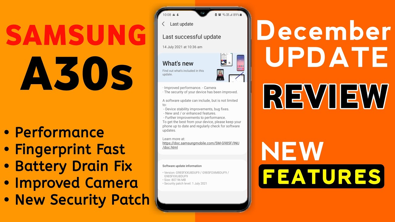 Samsung Galaxy A30s December Update 2021 | New Features | Samsung A30s New Update November #A30s