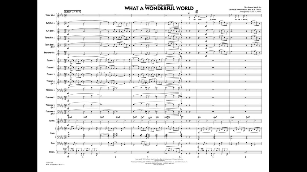 What a Wonderful World arranged by Jerry Nowak