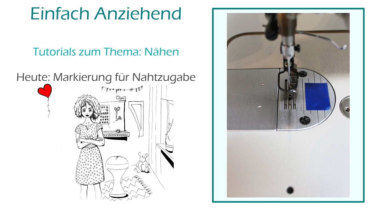 N&auml;hen: Markierung f&uuml;r Nahtzugabe