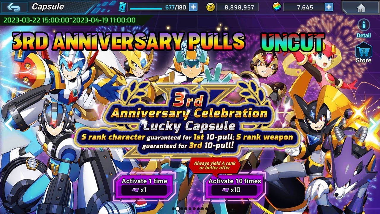 MegaMan X DiVE - 3rd Anniversary Lucky Capsules (MARATHON  PULLS) UNCUT
