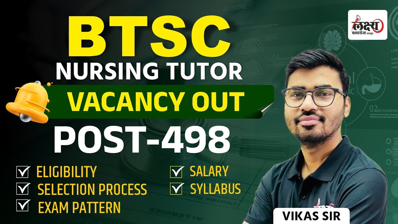 BTSC Nursing Tutor Vacancy 2025 | Bihar Nursing Tutor Eligibility, Post, Syllabus, Exam Pattern