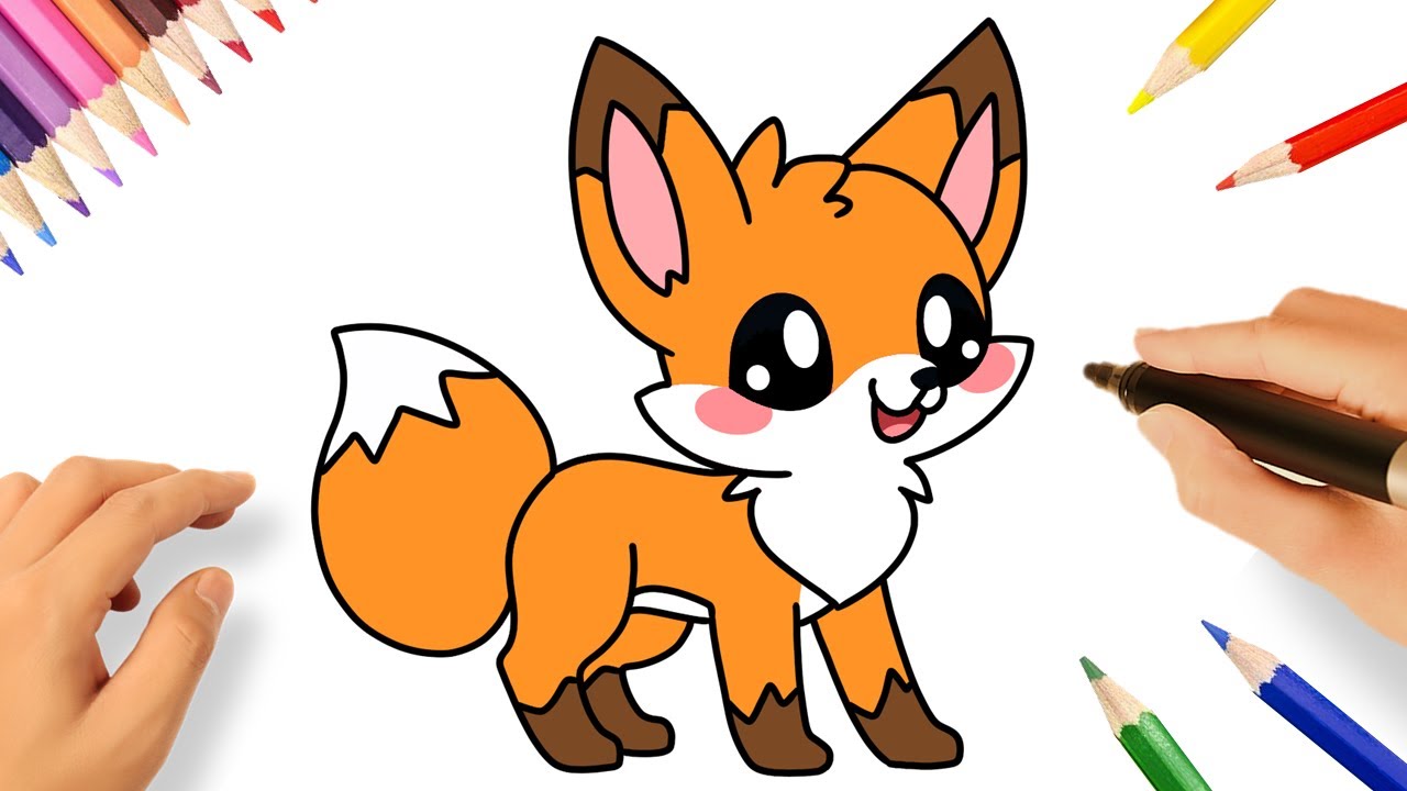 HOW TO DRAW A CUTE FOX STEP BY STEP 🦊❤️