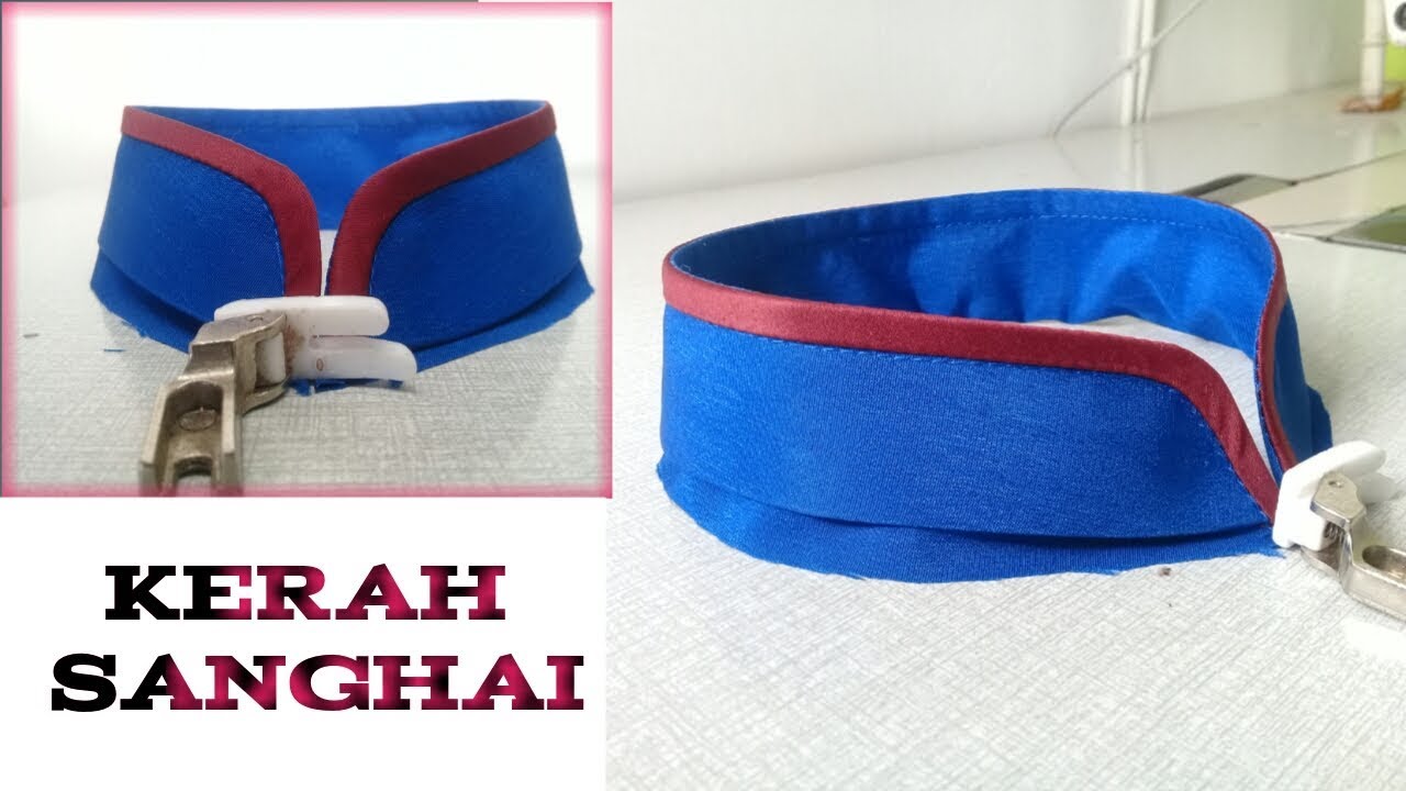 Cara Menjahit kerah shanghai variasi
