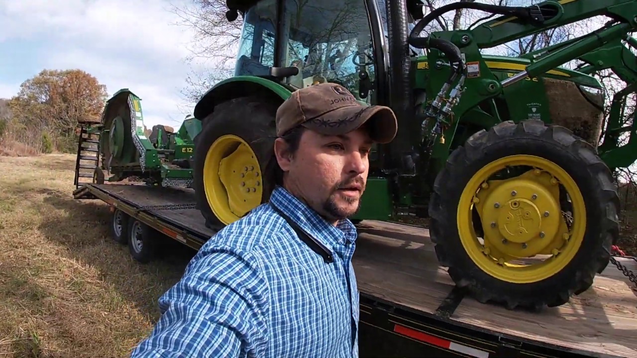 5075e Bush Hogging с John Deere E12 Batwing Brush Hog