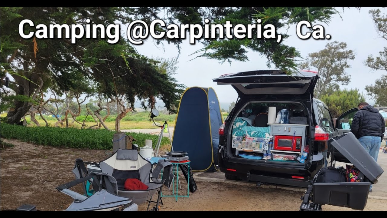 Van Life USA goes to Carpinteria, Ca.  Beachfront camping! Let's explore the Tar Pit and Seal Harbor