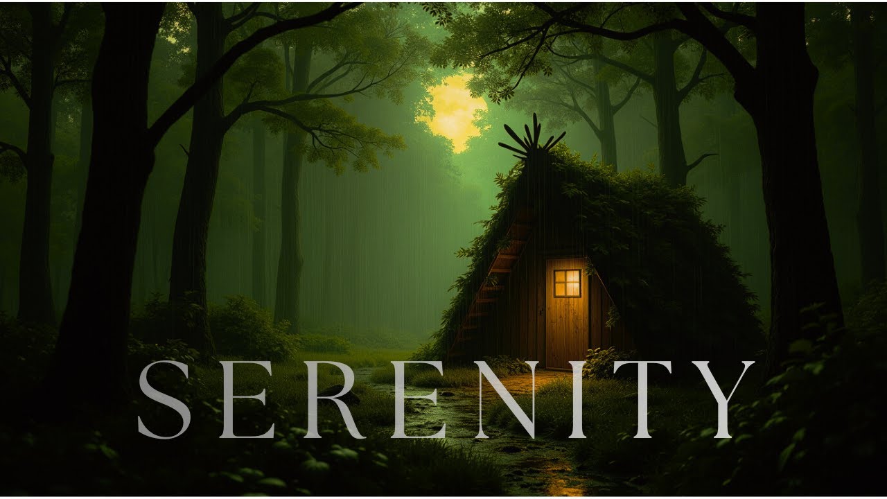 Serenity 🌧️ Rainy Forest Night | Ambient Piano & Gentle Thunder