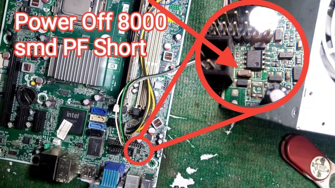 HP Compaq 8000 Elite Small Power Off Motherboard Repair | Power Off Fault Remove