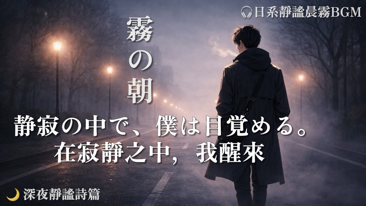 🌙日系靜謐晨霧BGM《霧の朝 霧之晨》静寂の中で、僕は目覚める。 在寂靜之中，我醒來｜豎屏中字