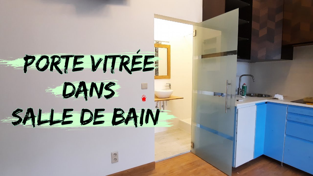 J'ai mis une porte vitr&eacute;e - poser une #porte battante en verre !