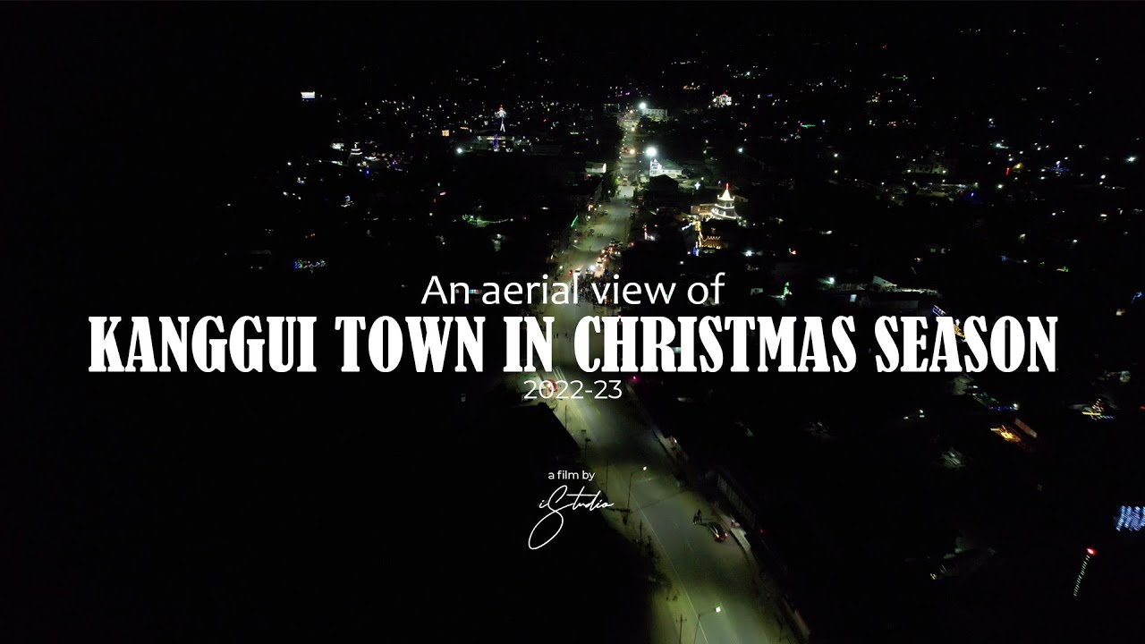 An aerial view of Kanggui Town in Christmas season and Decoration of some Churches
