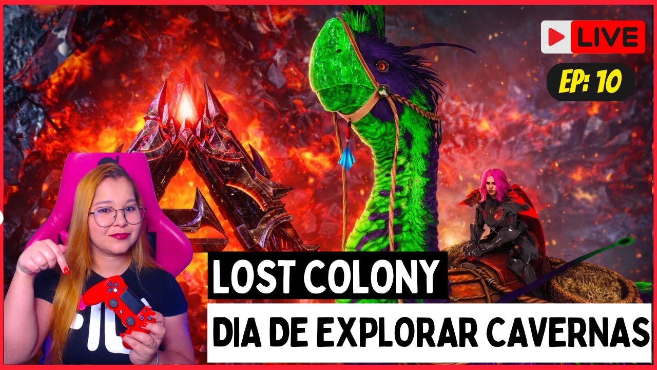 🔥ARK ASCENDED🔥Mapa - Lost Colony  - Em busca de Drops em Cavernas🏹🦖 !discord !servidor !pix