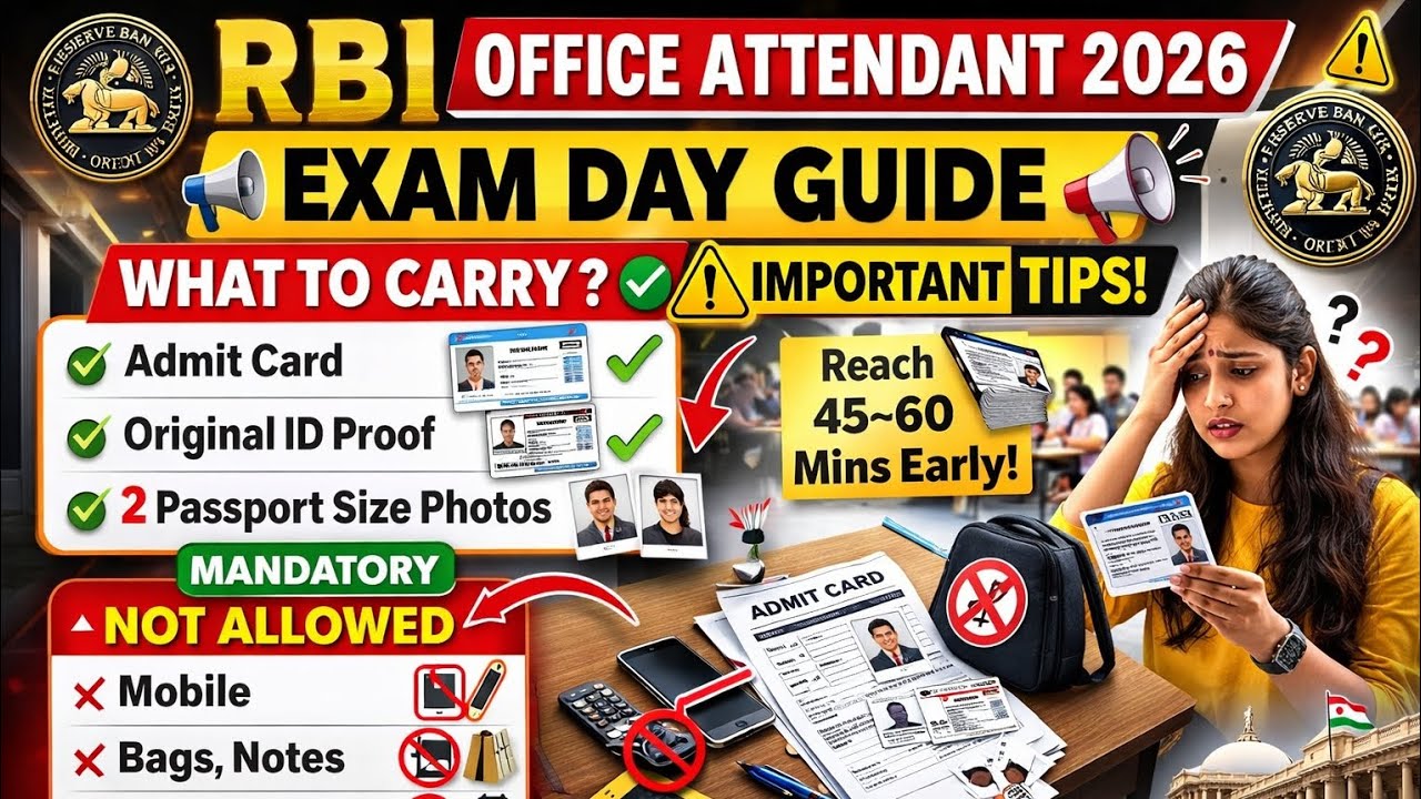 RBI Exam Today? What to Carry | Admit Card, ID Proof & Tips &ndash; 2026