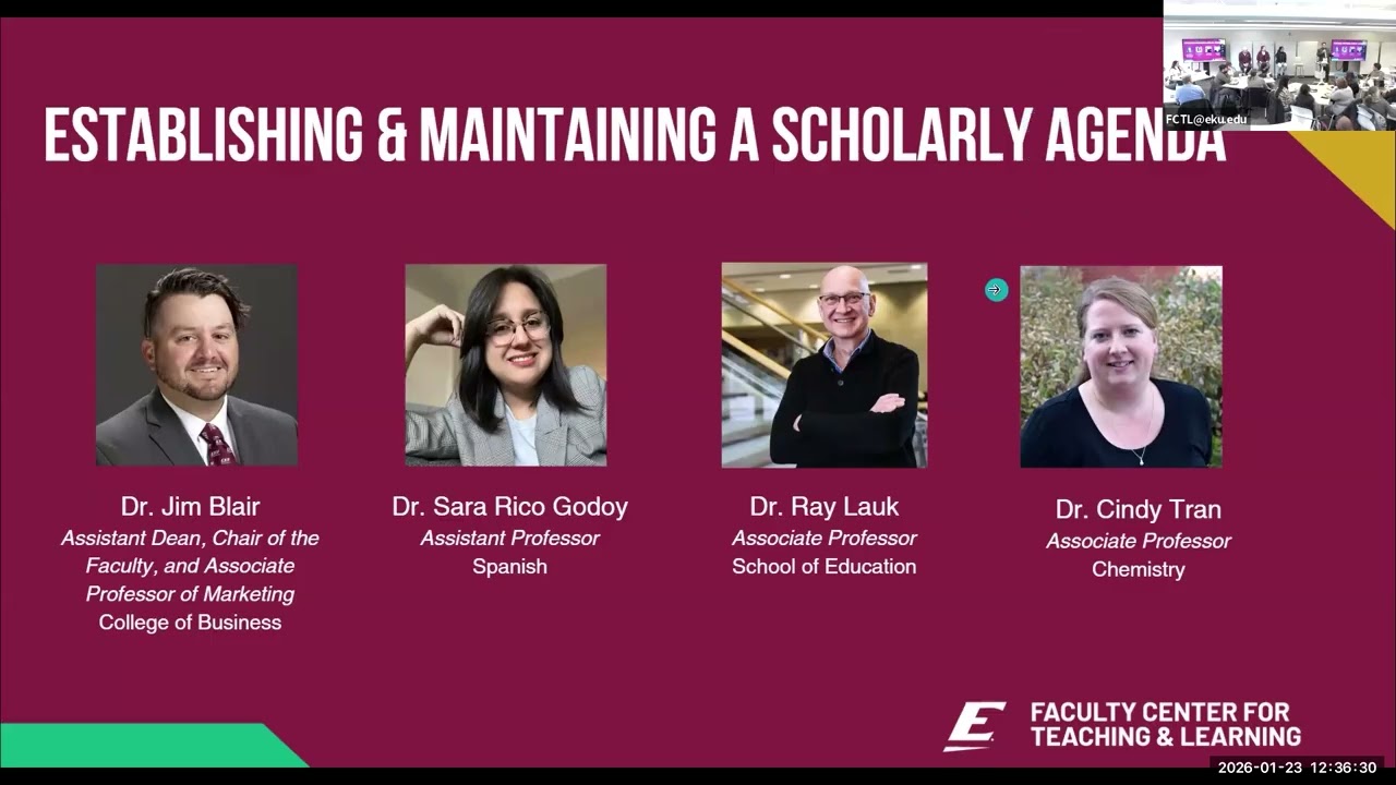 01/23/2026 - Establishing and Maintaining a Scholarly Agenda
