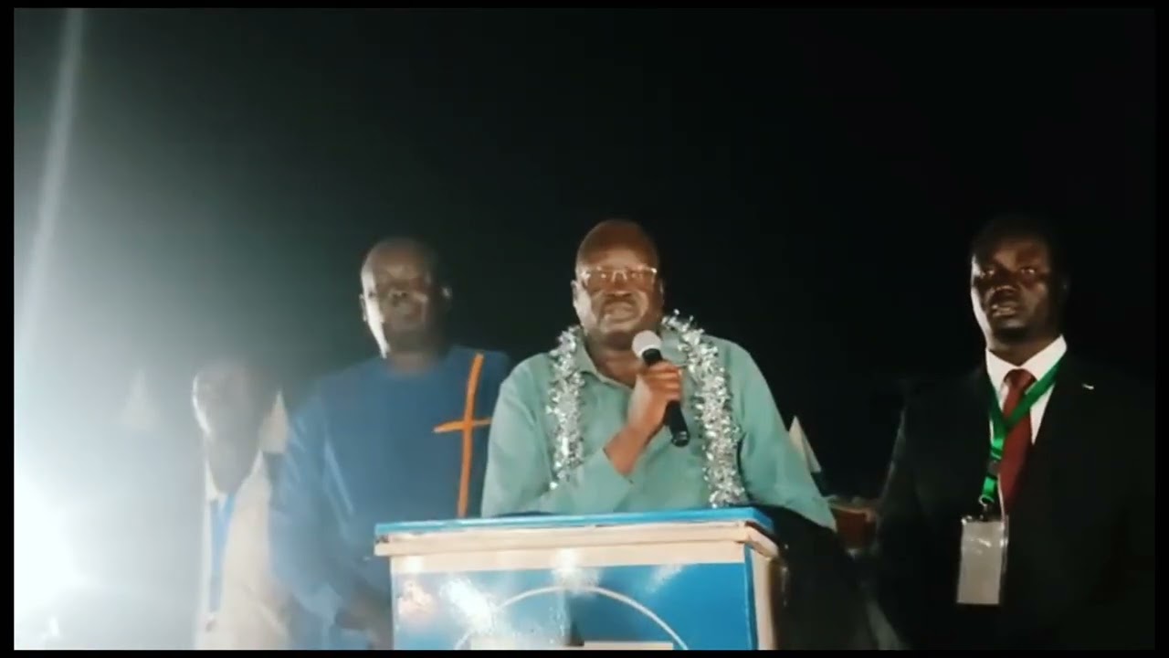 Son of the soil Dr. Majak Agoot Atem welcoming on the podium to deliver his Speech during