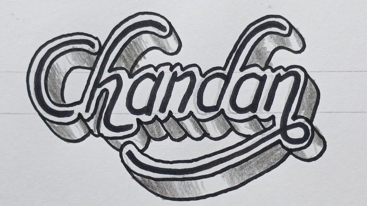 3d Drawing Calligraphy Name For Beginners / How To Draw Art On Paper Step By Step 26