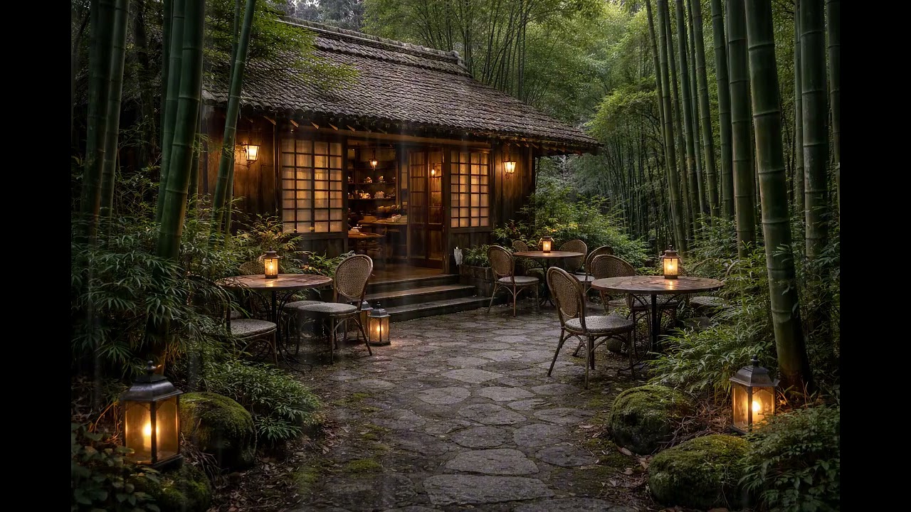 【作業用ジャズBGM】仕事　家事　読書　リラックスタイムに聞き流しBGM　Relaxing Jazz Café | Rain & Bamboo Ambience