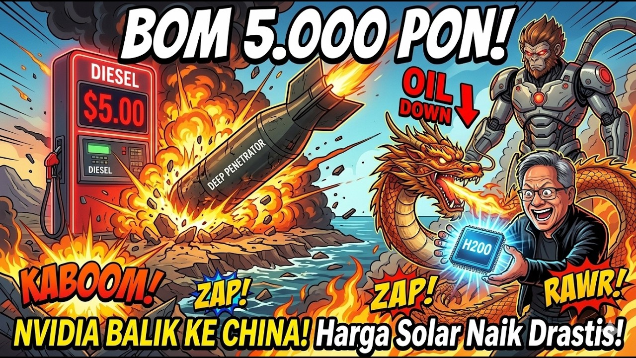 BTC - SOLAR TEMBUS $5! Bom 5.000 Pon Hancurkan Iran, Chip H200 Meluncur ke China! | ETH SOL