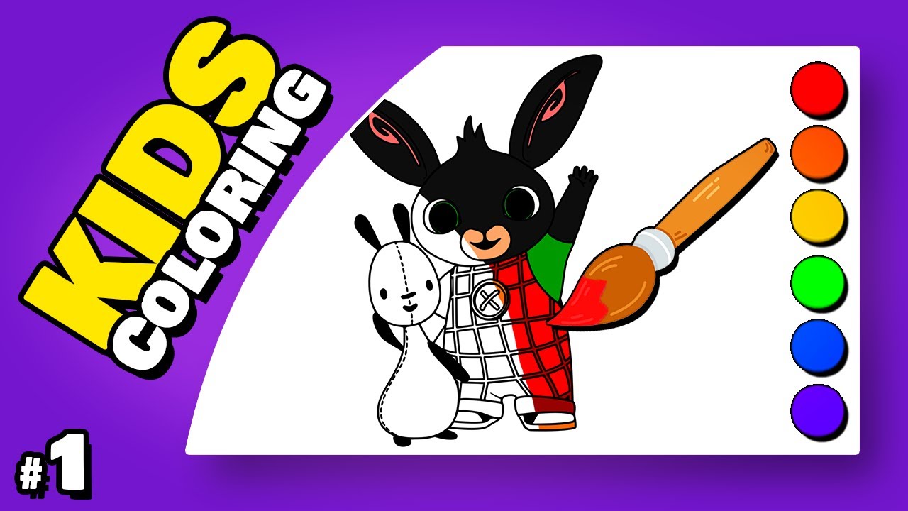 Let's Paint Bing and Flop | Coloring Videos For Kids & Toddlers #1