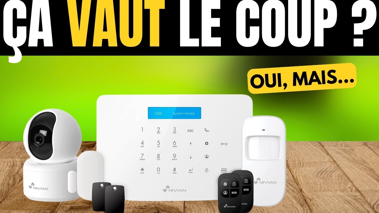 Nivian – Système d’Alarme WiFi/GSM Sans Abonnement pour Maison et Commerce