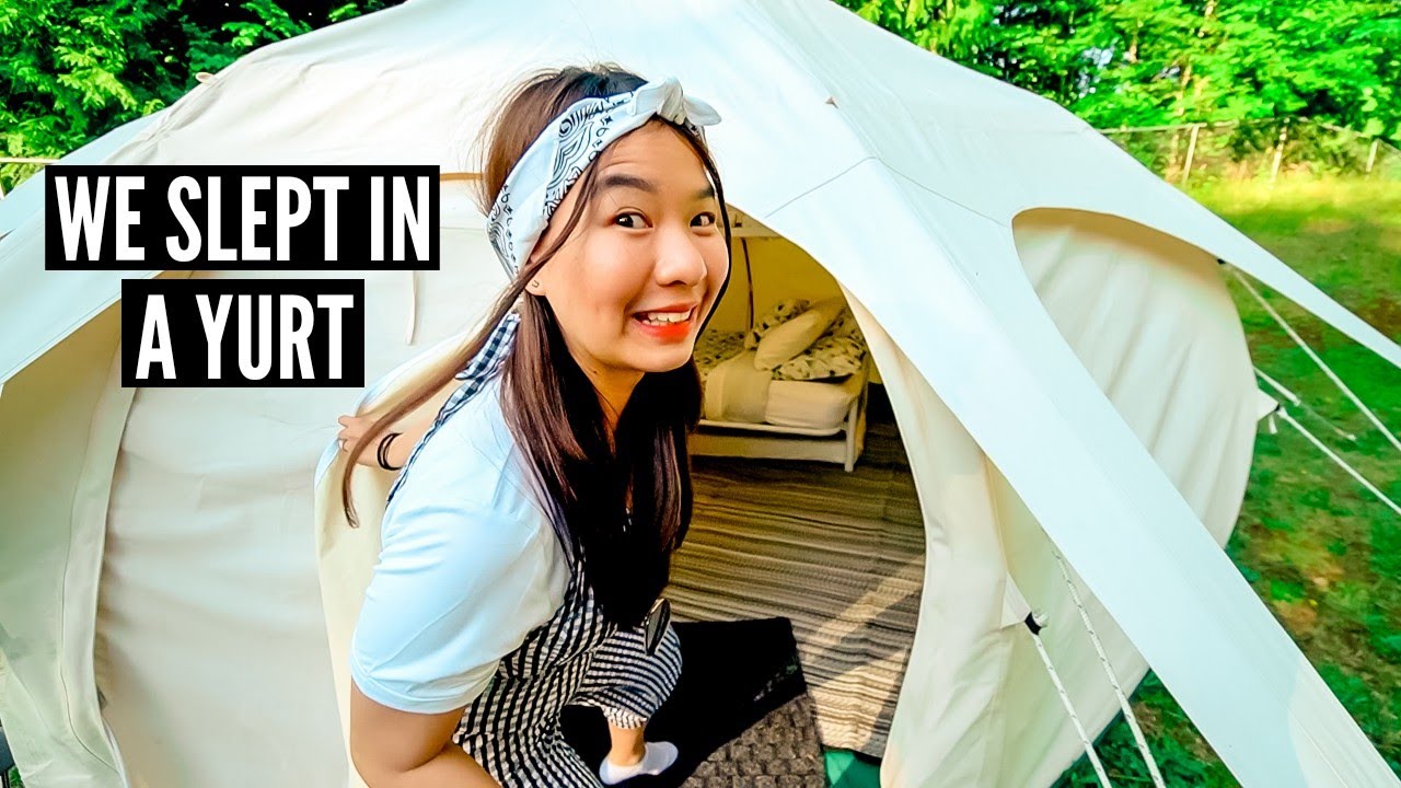 UNIQUE YURT GLAMPING EXPERIENCE IN VANCOUVER ISLAND BC: Airbnb Yurt Tour Canada // Nat and Max