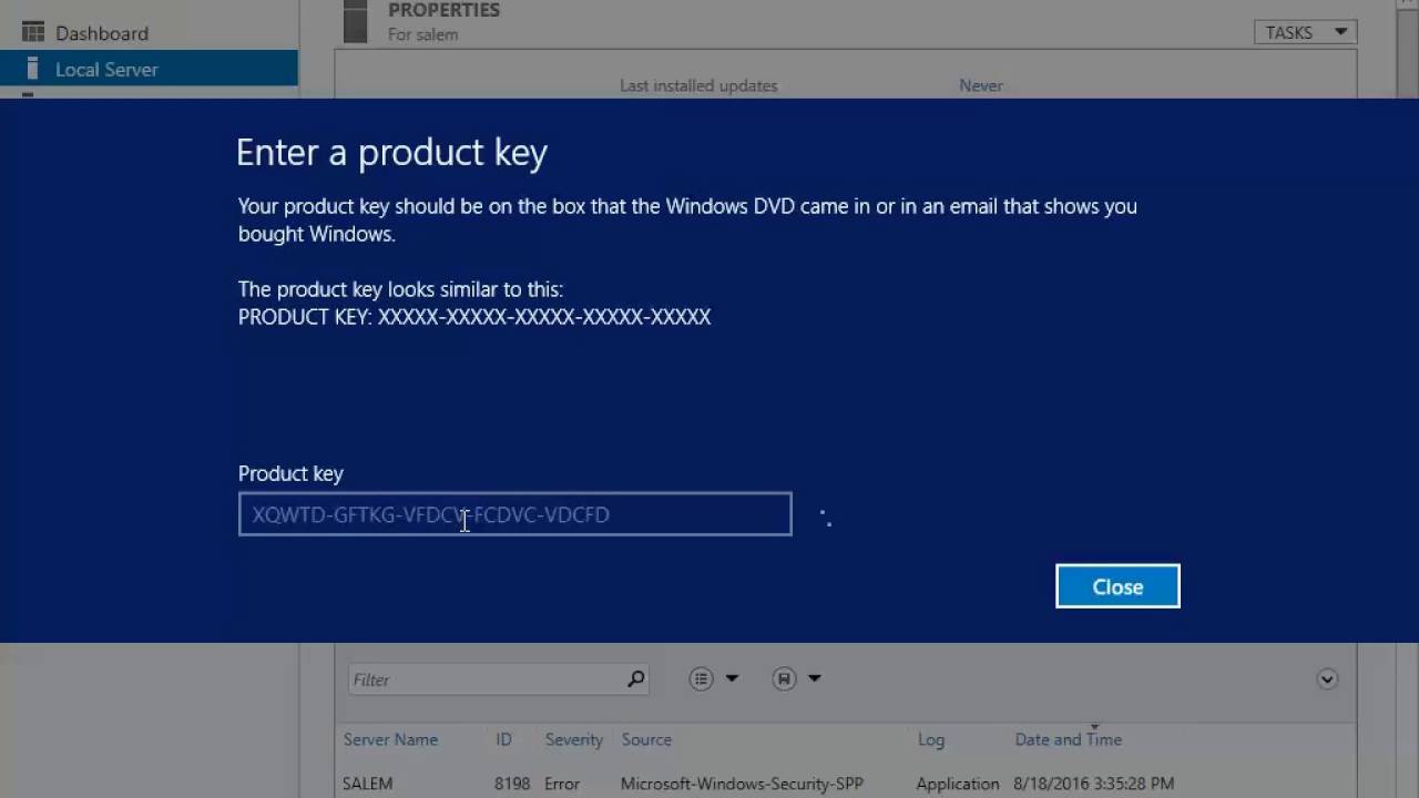 Activate Server 2012 r2