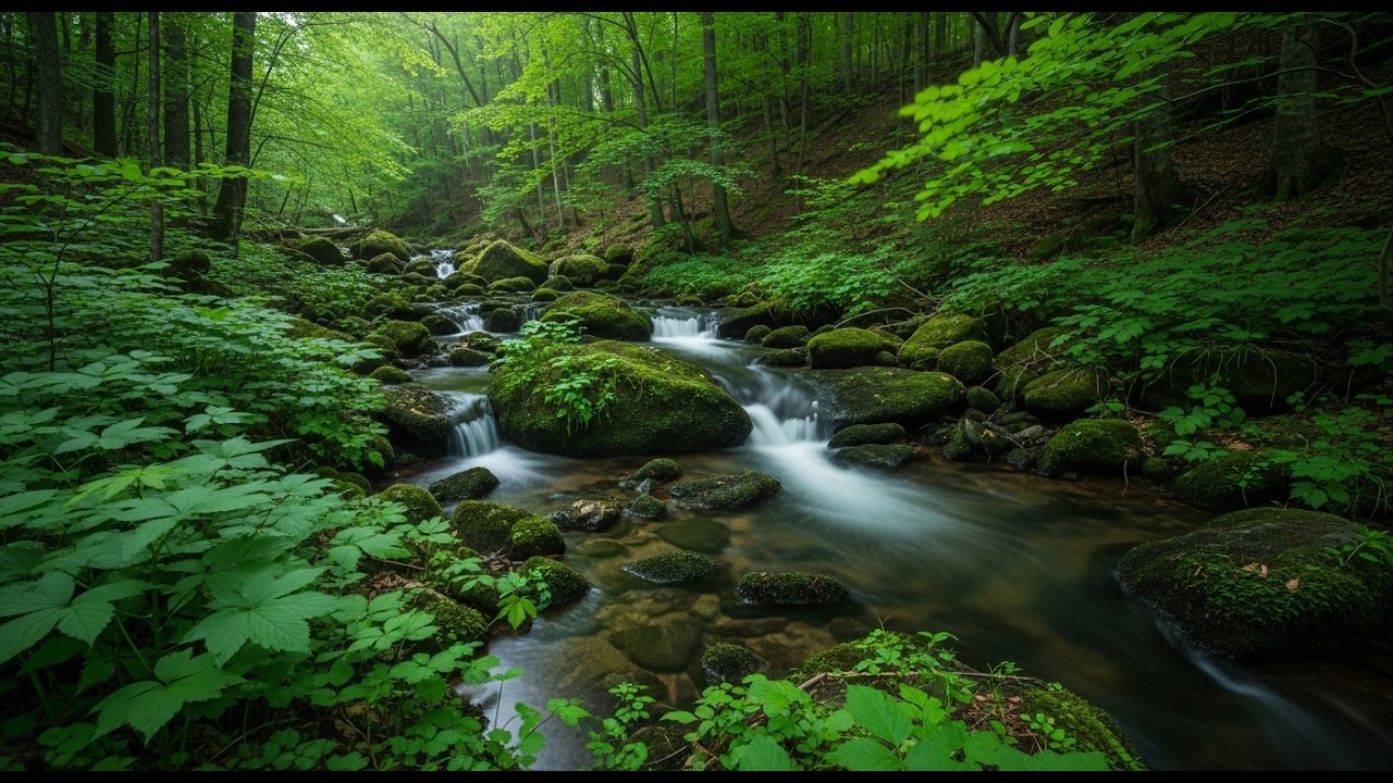 Forest Creek in Gentle Wind 🌿 Natural Reset | Relaxing Nature