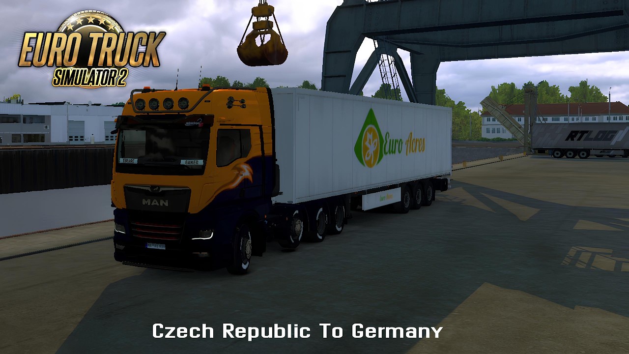 Man Truck Czech Republic to Germany Straw bales 7 Tone Delivery | Euro Truck Simulator 2