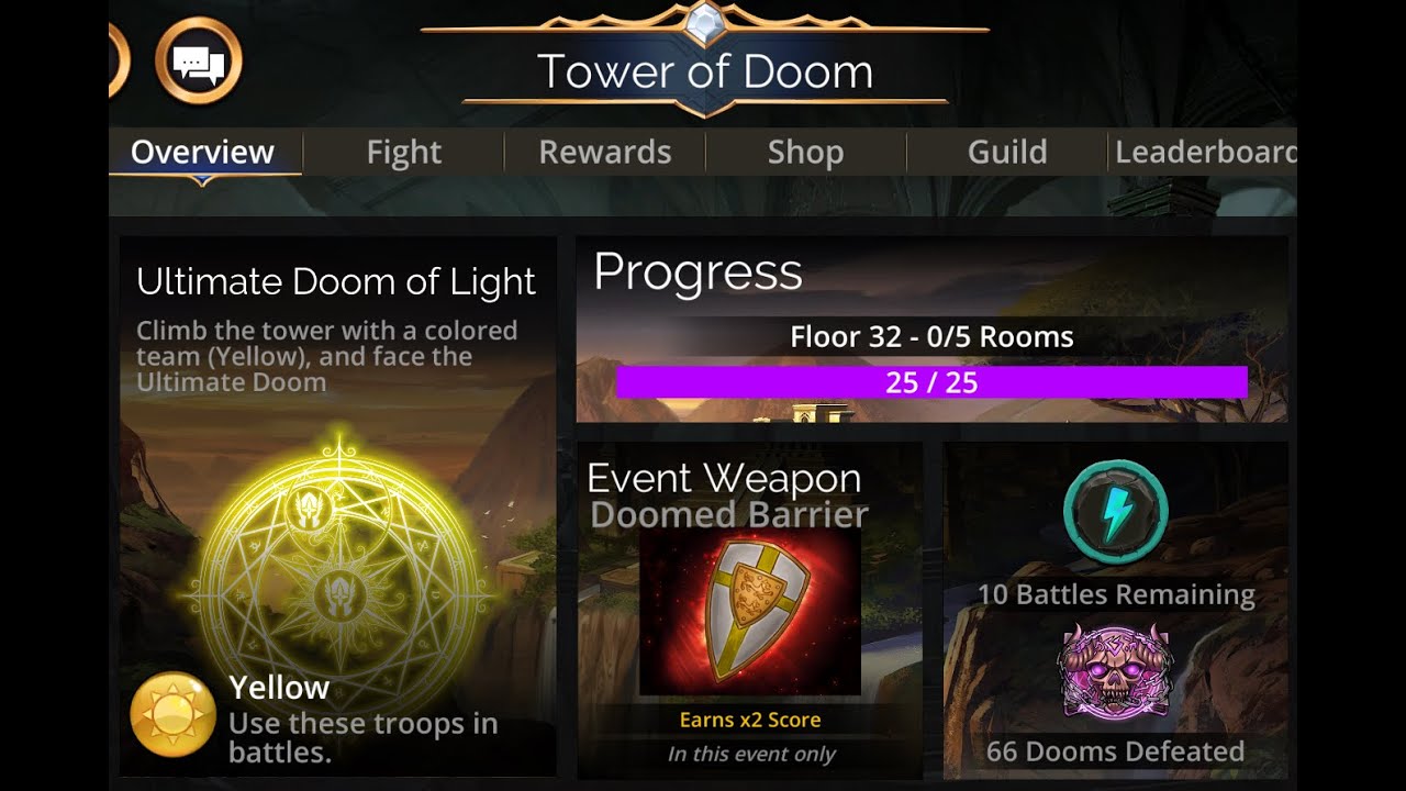 Gems of War: Tower of Doom - Yellow / Doomed Barrier