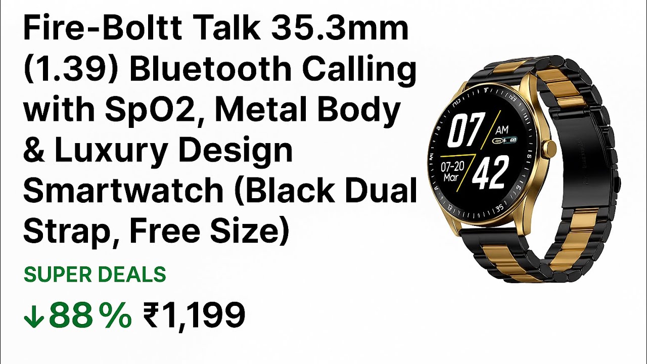 🔥 Fire-Boltt Talk Smartwatch Under ₹1199 &ndash; Unboxing & First Look | Luxury Metal Body Watch 2025