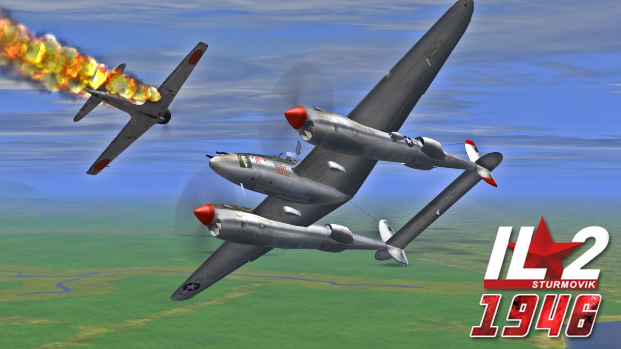 Ил-2, 1946 год: Истребители P-38J Lightning внезапно нападают на японцев! [Миссия Ричарда Бонга]