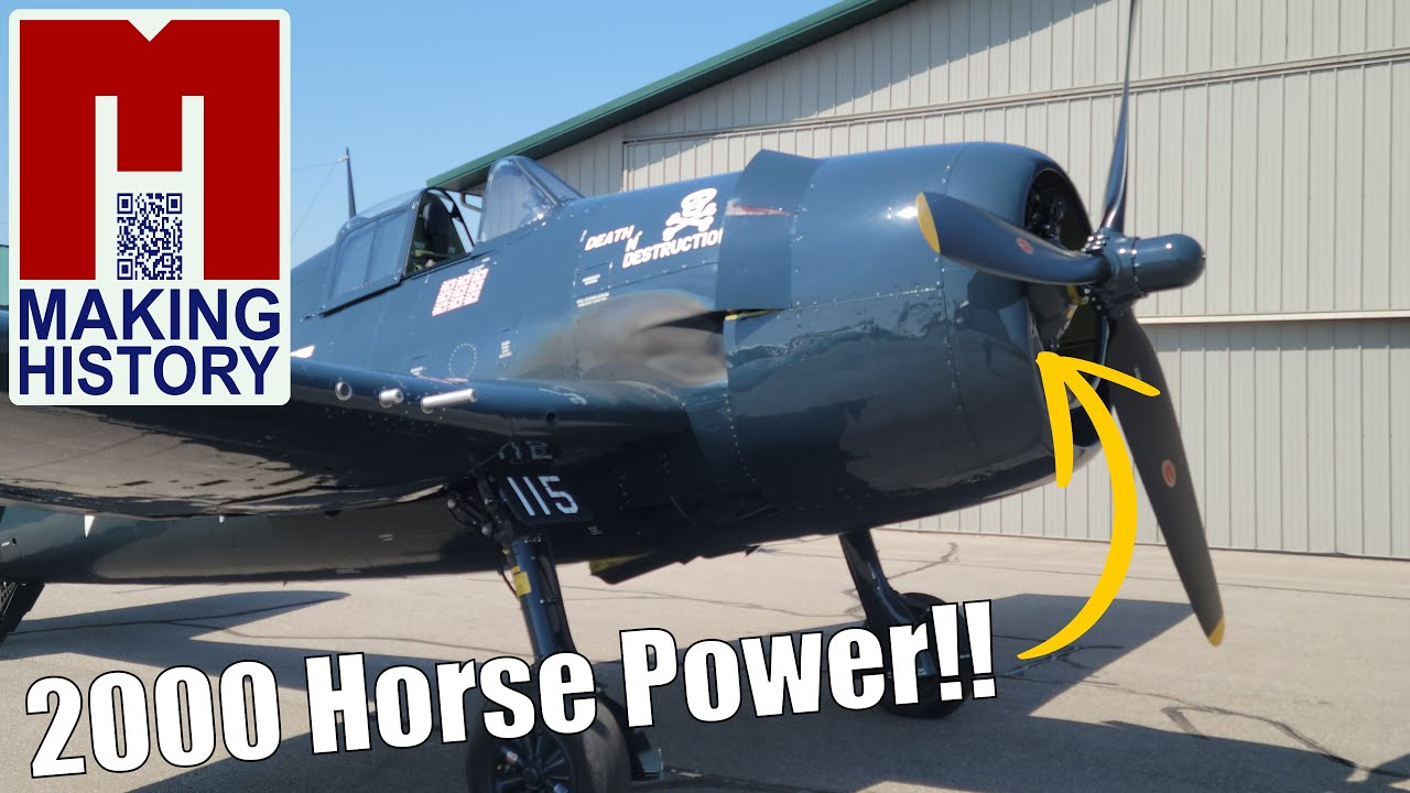Caution!! Lots of horsepower and sound!! F6F-5 Hellcat start-up to landing.#aviation #wwii #warbird