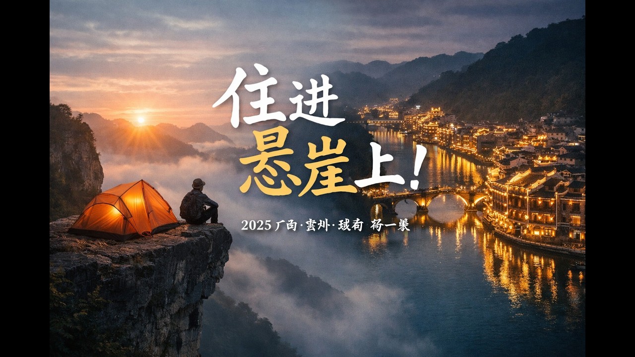 2025@广西贵州越南自驾冒险 | 龙头山露营、日出、镇远古镇夜景航拍 | 第一集