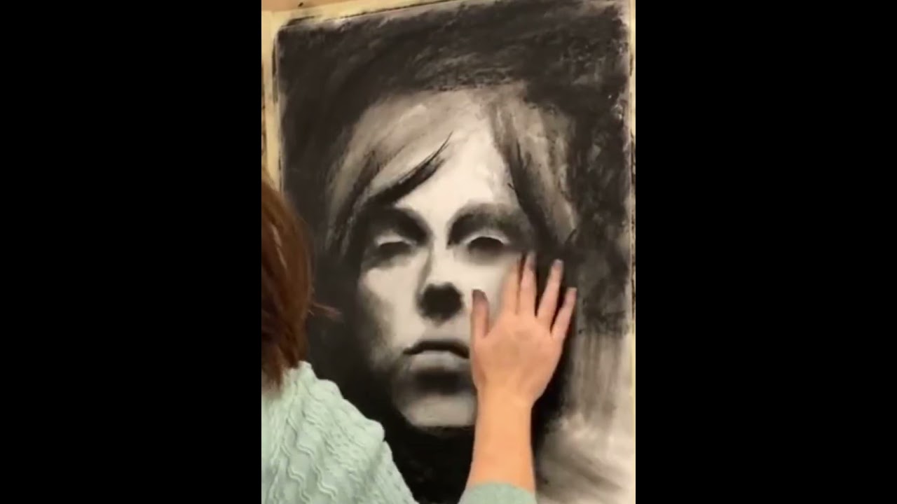 D&eacute;monstration fusain / charcoal portrait