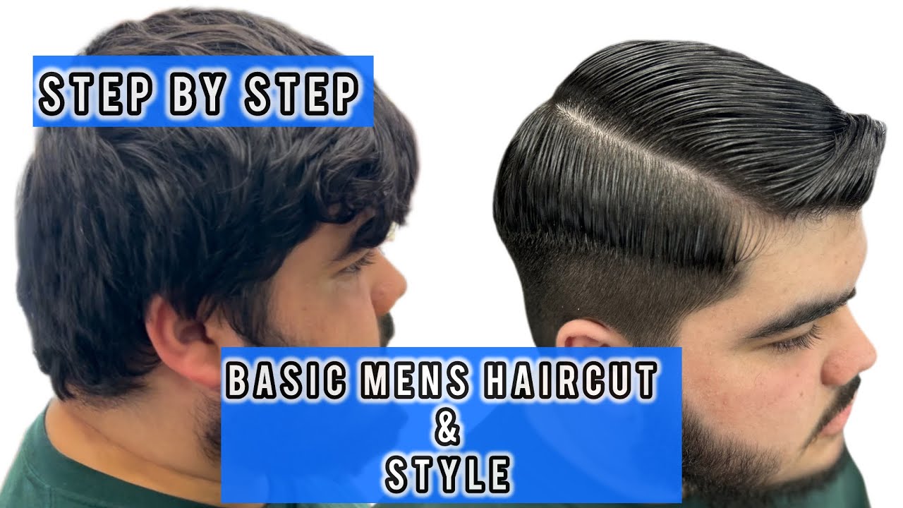 Basic mens haircut and style / step by step