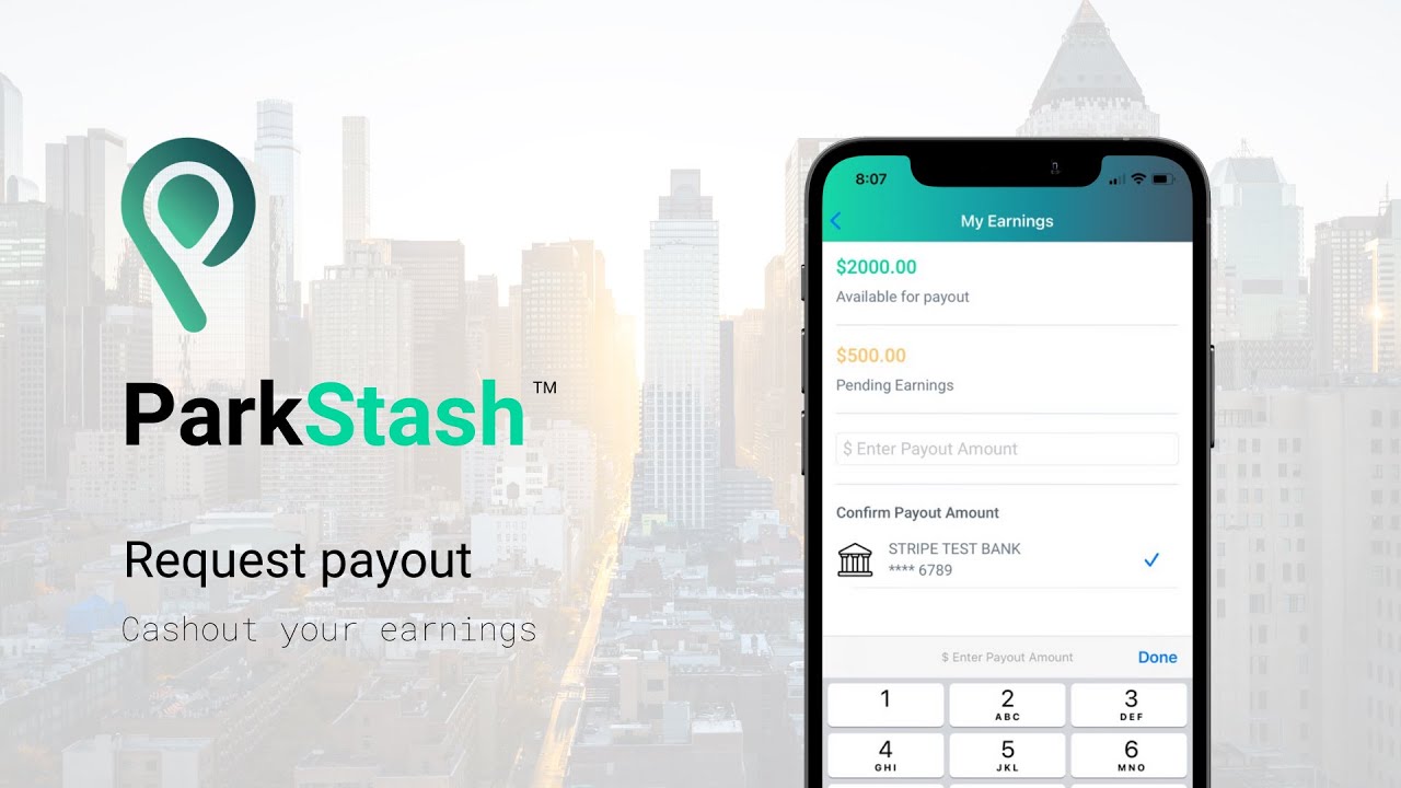 Request payout of your earnings with ParkStash