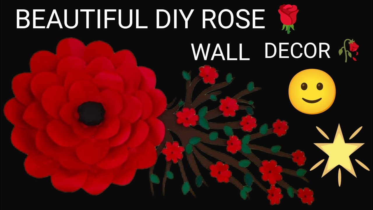How to make a dIY beautiful rose decor/ wall decoration 🥀🌹🌹🙂