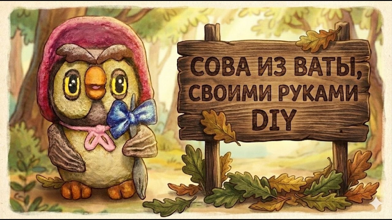 МК Сова из ваты на ёлочку / Ватная игрушка   / Christmas tree cotton owl