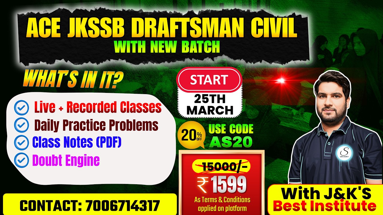 ACE JKSSB Draftsman Civil 2026 | New Batch Starting 25th March 🚀 | Live + Recorded Classes