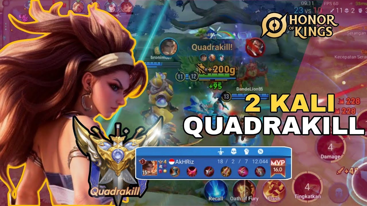 LAURA NGE-CARRY TEAM SAMPAI 2 KALI QUADRAKILL - HONOR OF KINGS