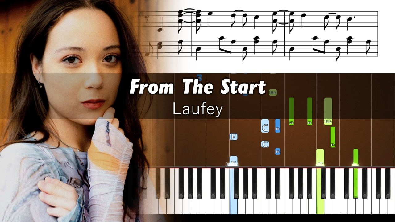 Laufey - From The Start - Piano Tutorial with Sheet Music