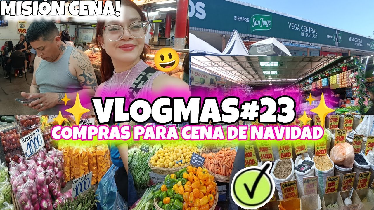 VLOGMAS día #23 🎄LA VEGA CENTRAL en CHILE 🇨🇱 ULTIMAS COMPRAS para la CENA DE NAVIDAD✨