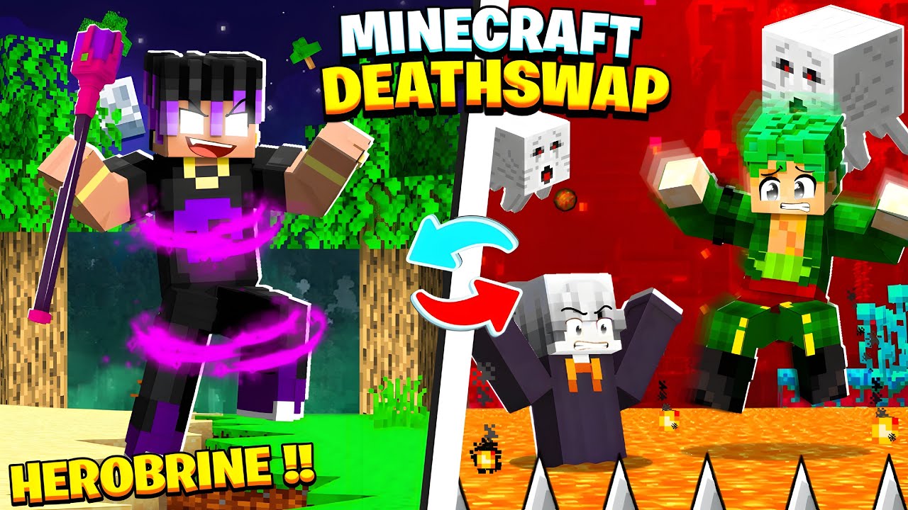 MINECRAFT DEATHSWAP BUT I CAN BECOME HEROBRINE 😱
