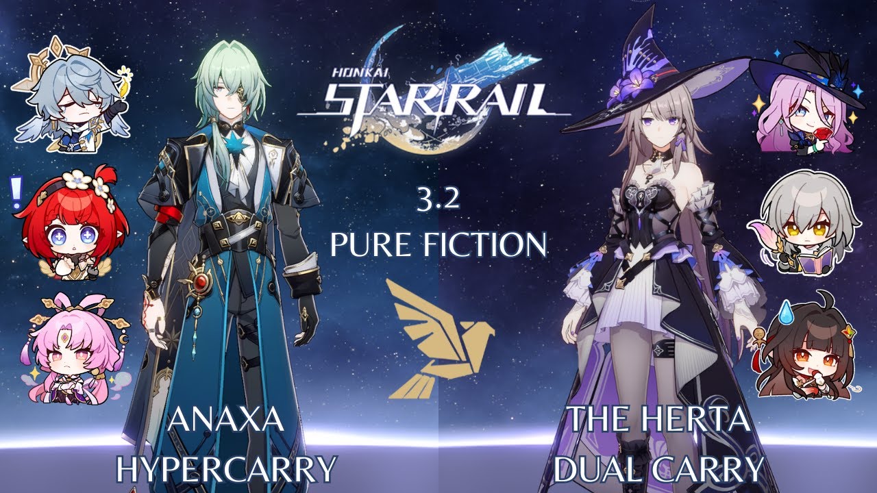 E0S0 Anaxa Hypercarry and E0S0 The Herta Dual Carry - 3.2 Pure Fiction 4 - Honkai Star Rail