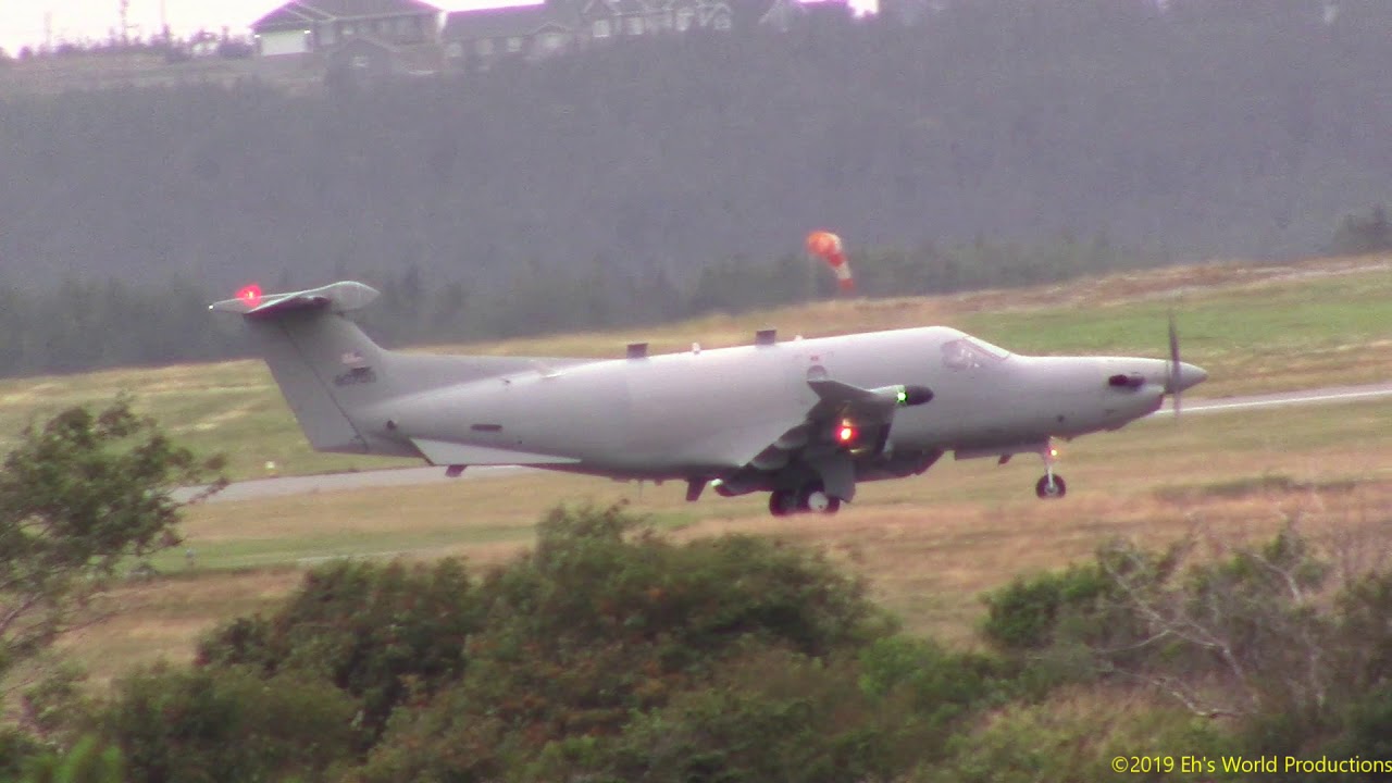 Two USAF Special Ops Pilatus U-28A Draco Aircraft Landing RWY 16 at CYYT