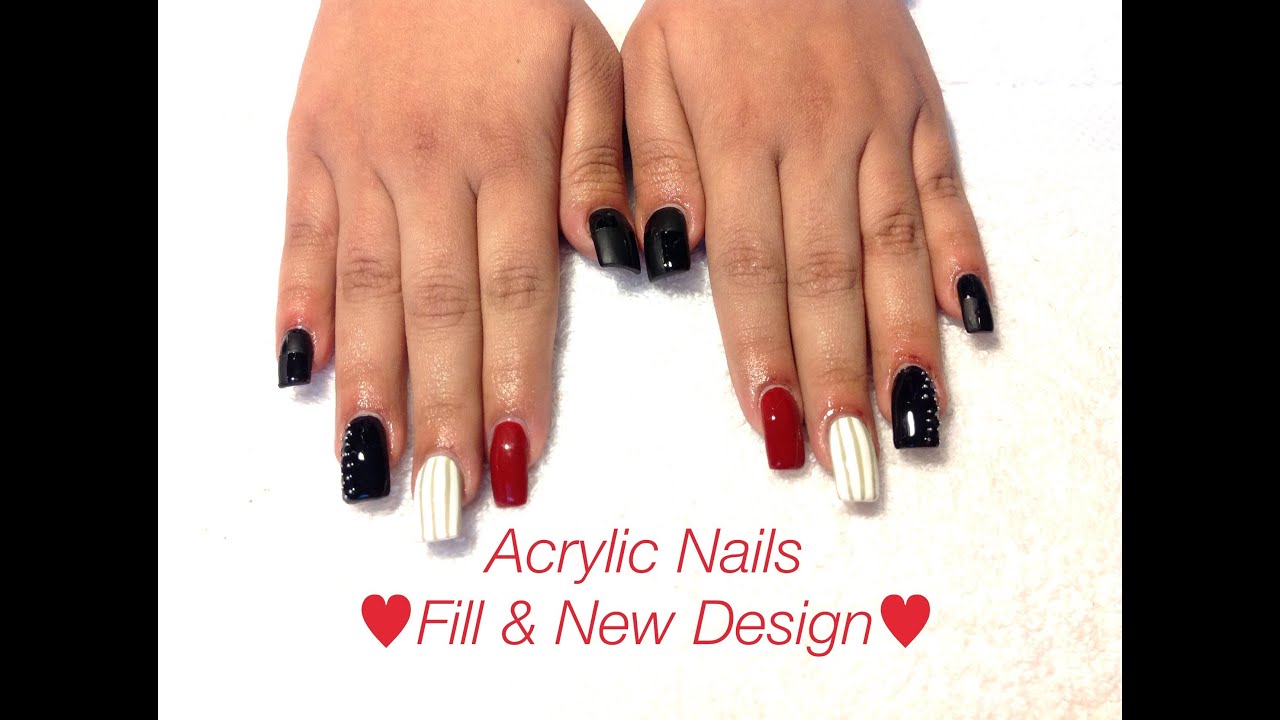 HOW TO: Acrylic Nails Tutorial Backfill & New Design ♥