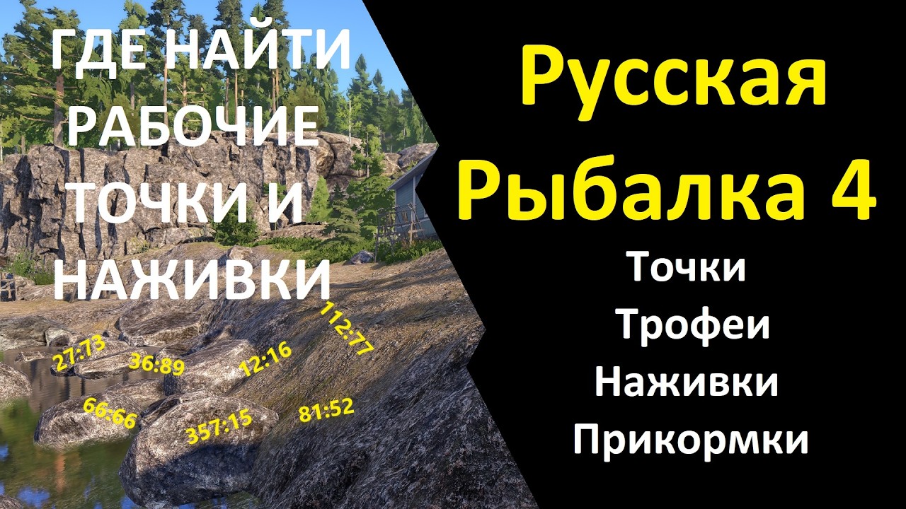 ГДЕ СМОТРЕТЬ ТОЧКИ И НАЖИВКУ? ПОКАЗЫВАЮ ПАРУ РАБОЧИХ МЕСТ РУССКАЯ РЫБАЛКА 4
